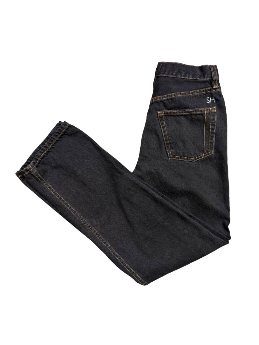 Still Here Childhood Jeans Womens 25 Dark Wash Black Distressed Straight Leg